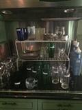 Variety of glassware; decanters;