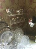 Silver-plate serving pieces;