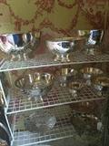 Silver plate bowls;