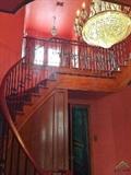 This is the grand staircase for the home. The New Orleans antique chandelier is NOT for sale.