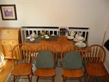 Kitchen table with 4 chairs, secretary desk.