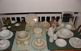 China and other dish sets. Single set pictured, sets include between 6 and 12 place settings.