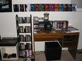 Blu-ray and DVD movie collection, CD collection including rare KBCO CDs, blank CD and DVDs, 4-track recording mixer.