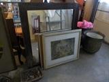 Large wood framed mirror
