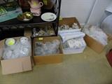 Lots of glassware sets, Imari dinnerware set