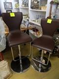 Leather adjustable bar stools