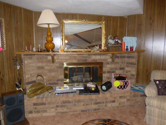 DVD player, wall mirror, records, CD's and DVD's (not shown in photo)