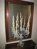 Crystal Candelabrum gorgeous missing one bobeche