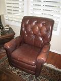 Worn leather recliner