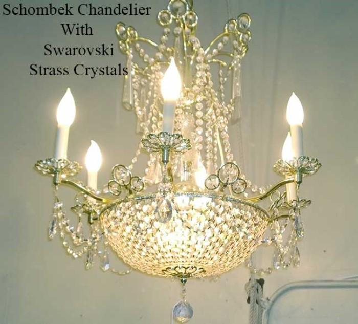 Schonbek Chandelier La Scala Collection with Swarovski Made Strass Crystals
