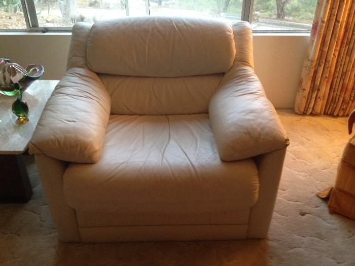 Cream leather chair