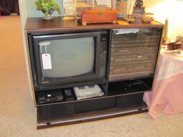 Quasar Tv & stereo with cabinet