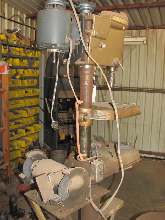 Drill press with grinder