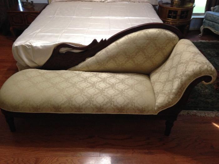 carved swan chaise lounge