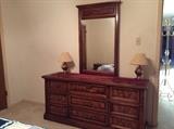 Beautiful dresser and mirror.