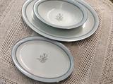  Large Platter, Oval Vegetable Bowl, Small Platter Noritake China, "Bluebelle"