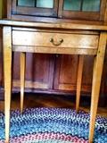 Antique Birds-eye Maple one drawer stand, original hardware
