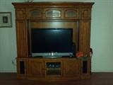 81" x 81" solid wood entertainment center