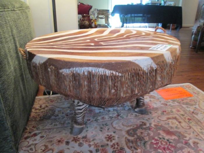 Zebra drum table