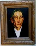 John Grabach, self portrait, oil on board, 9 x 12.5, signed verso, highly collectable NJ artist, 