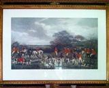 "Sir Richard Sutton and the Quorn Hounds", hand colored copperplate engraving, framed 14 x 21 image area.
