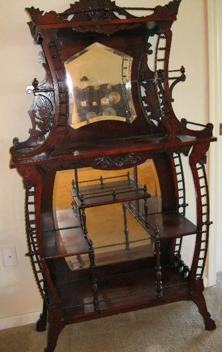 Antique Carved Etagere - 66" x 35" x 12"