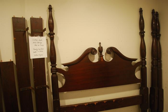 Custom Made Solid Cherry Bed - family heirloom