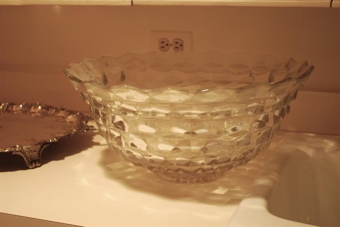 Fostoria American Punch bowl & cups