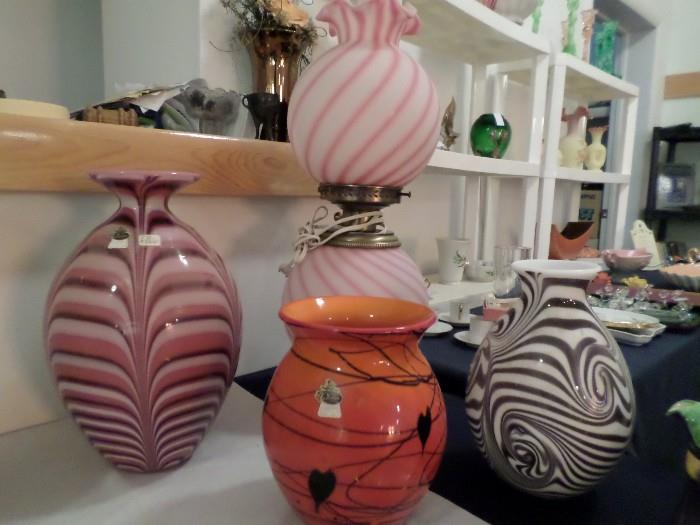 Fenton Robert Barber Lim. Ed. Vases - Rosalene Lamp