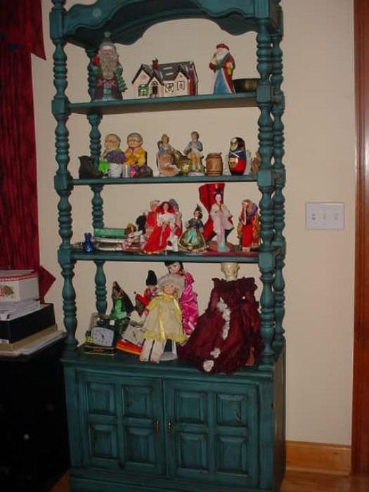painted hutch, with some of the collectibles