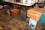 Luggage, coca cola boxes, NIB TV/Radio/lantern