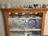 Great glassware and contents for sale (the cupboard is NFS...used only for display)