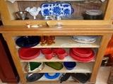 Great glassware and contents for sale (the cupboard is NFS...used only for display)