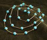 Gold with Turquoise beads