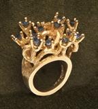 Handmade 18K gold ring with tree motif