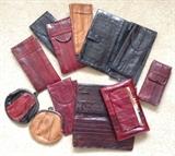 Eel skin wallets,coin purses, cigarette cases