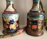 Pair of hand painted houkas