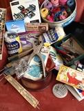 miscellaneous sewing supplies, grommet, knitting needles etc