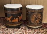 Reproduction "Taiko type" drum, end tables 