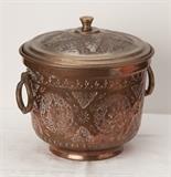 Hammered copper pot with lid, great ice bucket?