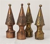 Brass and copper finials