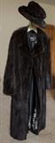 Mink coat, full length, with matching hat, Made in Greece also...