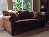 83" Sofa with pillows (rust-color)