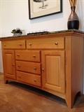 Dining hutch with custom granite top.