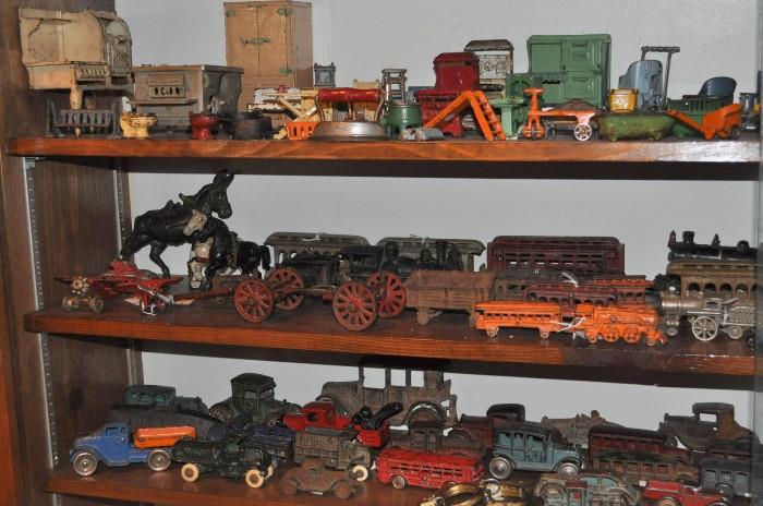 Huge cast iron toy collection -- pictures are worth a thousand words!  Arcade, Hubley, Champion, Kilgore, and more...