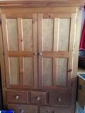Pine TV armoire