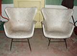 fibreglass vintage pair of chairs. rough condition in need of repairs