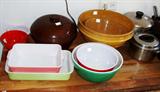 old pottery kitchen bowls