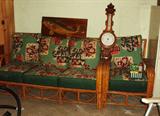 great original bamboo cottage couch chair and table set, original material, good condition