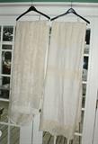 irish lace window panels and a full size bed peacock cover and pillow casing g..crocketed